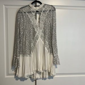Free people long sleeve tunic/dress SLIP INCLUDED